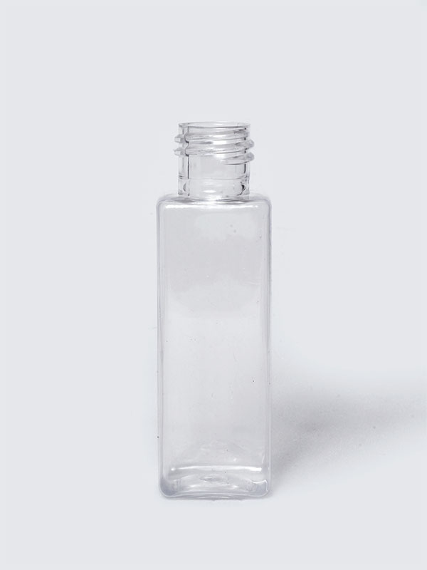 50ML Square Clear PET Bottles - 20-410 Neck Finish